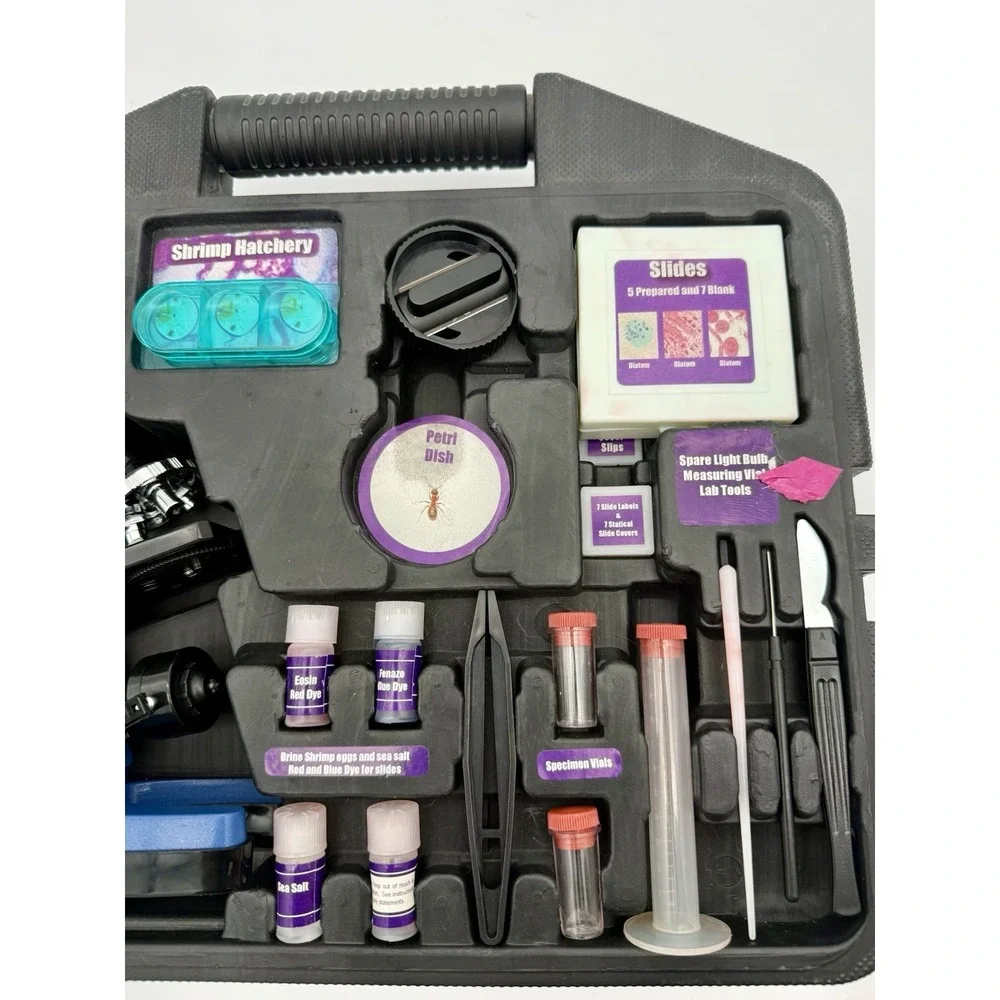 Explore One 900X Microscope Set 28pc STEM Science Kit w/ Case Slides Accessories
